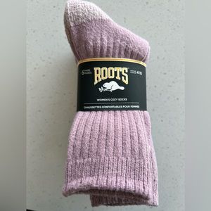 Brand New Roots Pink & Grey Wool Socks